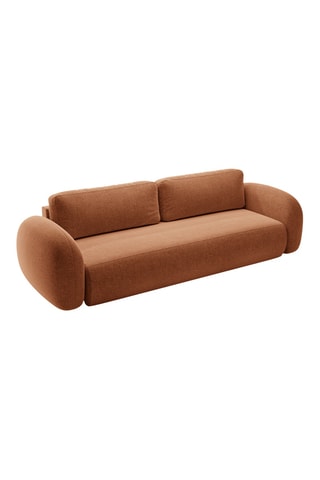 Canapé convertible Kora - Rouge brique - 3 places - Tissu chenille