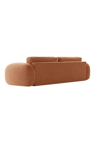 Canapé convertible Kora - Rouge brique - 3 places - Tissu chenille