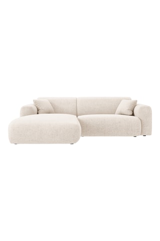 Canapé d’angle gauche Theo - Beige - 4 places - En polyester