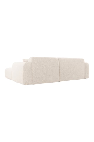 Canapé d’angle gauche Theo - Beige - 4 places - En polyester