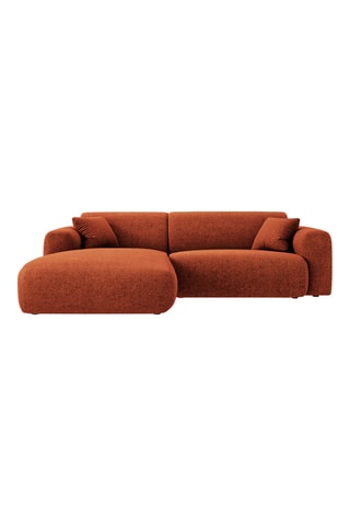 Canapé d’angle gauche Theo - Rouge brique - 4 places - En polyester