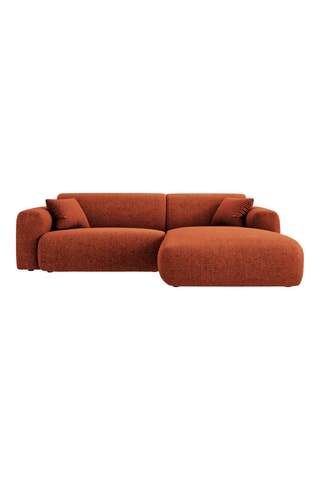 Canapé d’angle droit Theo - Rouge brique - 4 places - En polyester