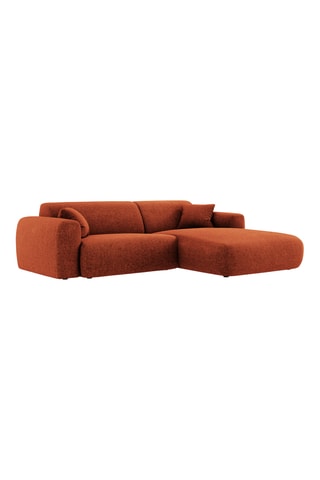 Canapé d’angle droit Theo - Rouge brique - 4 places - En polyester
