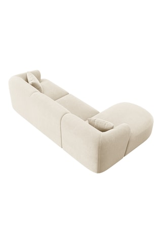 Canapé d’angle gauche modulaire Talia - Beige clair - 4 places - En tissu velours