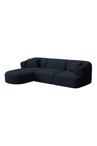 Canapé d’angle gauche modulaire Talia - Bleu roi - 4 places - En tissu chenille
