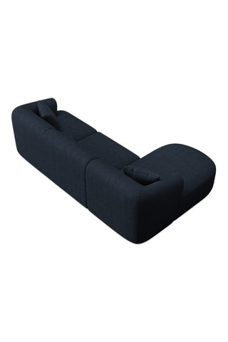 Canapé d’angle gauche modulaire Talia - Bleu roi - 4 places - En tissu chenille