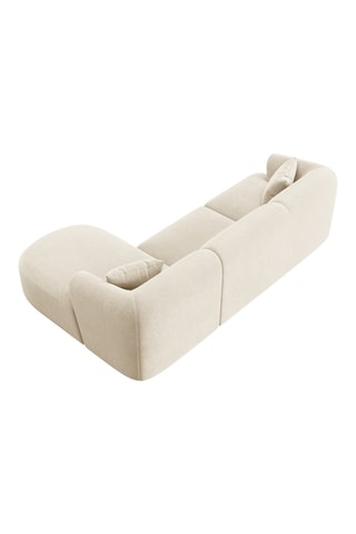 Canapé d’angle droit modulaire Talia - Beige clair - 4 places - En tissu velours