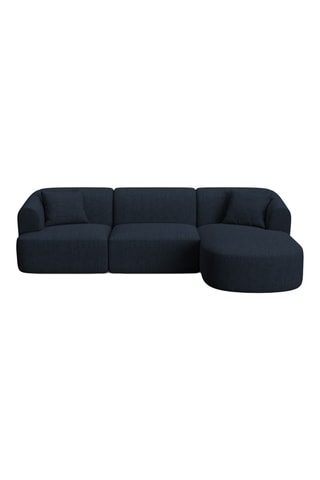Canapé d’angle droit modulaire Talia - Bleu roi - 4 places - En tissu chenille