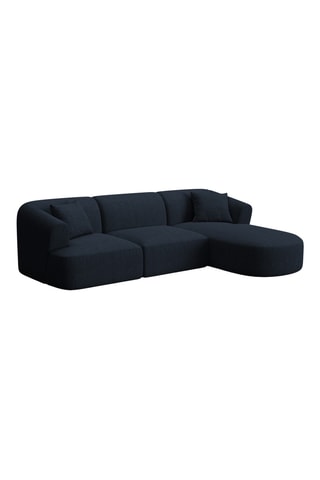 Canapé d’angle droit modulaire Talia - Bleu roi - 4 places - En tissu chenille