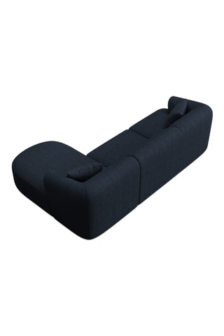 Canapé d’angle droit modulaire Talia - Bleu roi - 4 places - En tissu chenille