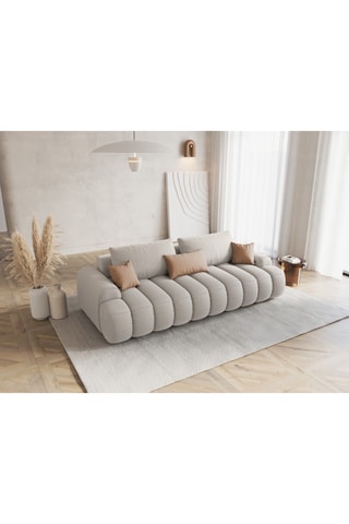 Canapé convertible Kimi - Beige - 4 places - En polyester
