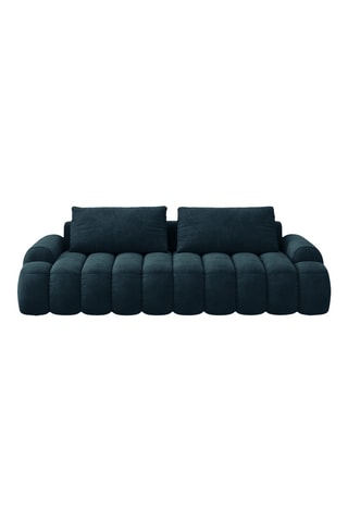 Canapé convertible Kimi - Bleu pétrole - 4 places - Toucher velours
