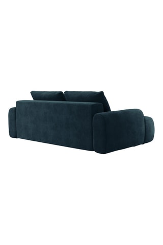 Canapé convertible Kimi - Bleu pétrole - 4 places - Toucher velours