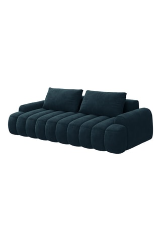 Canapé convertible Kimi - Bleu pétrole - 4 places - Toucher velours
