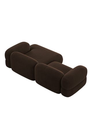 Canapé d’angle droit modulable Lony - Marron - 3 places - En tissu velours