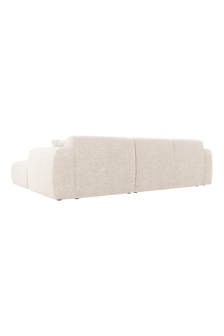 Canapé d’angle gauche Theo - Beige - 4 places - En polyester