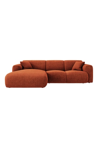 Canapé d’angle gauche Theo - Rouge brique - 4 places - En polyester