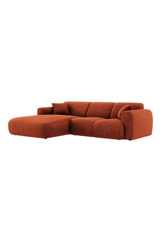 Canapé d’angle gauche Theo - Rouge brique - 4 places - En polyester