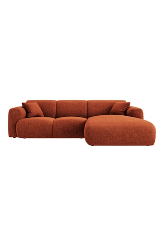 Canapé d’angle droit Theo - Rouge brique - 4 places - En polyester