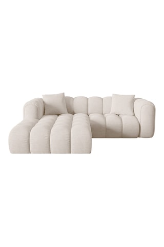 Canapé d’angle gauche modulaire Arden - Beige - 3 places - tissu chenille