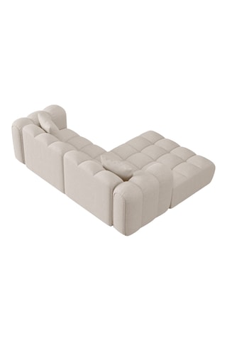 Canapé d’angle gauche modulaire Arden - Beige - 3 places - tissu chenille