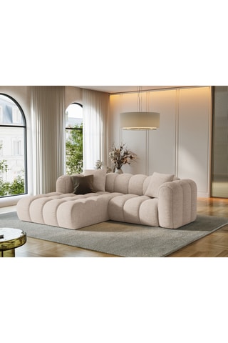 Canapé d’angle gauche modulaire Arden - Gris clair - 3 places - tissu chenille
