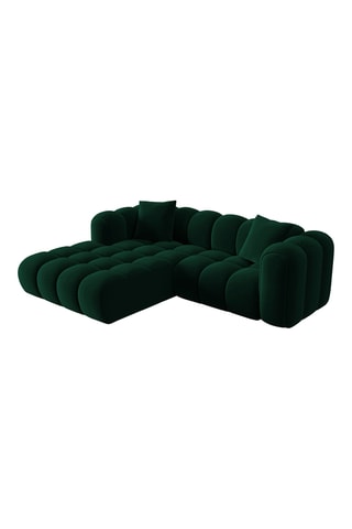Canapé d’angle gauche modulable Arden - Vert foncé - 3 places - Tissu velours