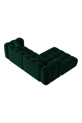 Canapé d’angle gauche modulable Arden - Vert foncé - 3 places - Tissu velours