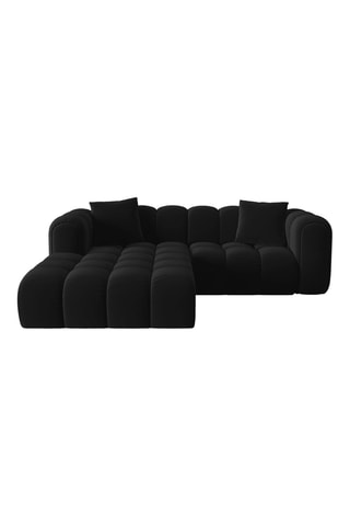 Canapé d’angle gauche modulable Arden - Noir - 3 places - Tissu velours