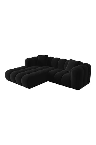 Canapé d’angle gauche modulable Arden - Noir - 3 places - Tissu velours