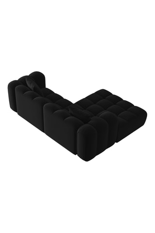 Canapé d’angle gauche modulable Arden - Noir - 3 places - Tissu velours