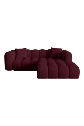 Canapé d’angle droit modulaire Arden - Bordeaux - 3 places - Tissu chenille