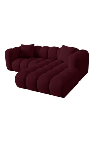 Canapé d’angle droit modulaire Arden - Bordeaux - 3 places - Tissu chenille