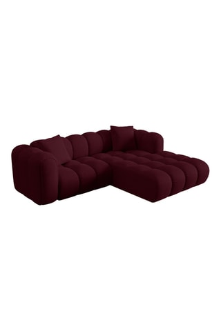 Canapé d’angle droit modulaire Arden - Bordeaux - 3 places - Tissu chenille