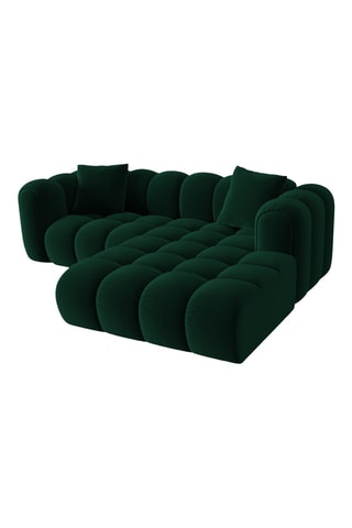 Canapé d’angle droit modulable Arden - Vert - 3 places - Tissu velours