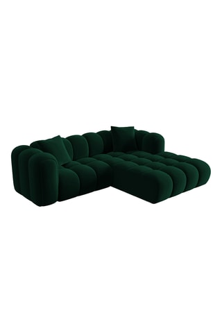 Canapé d’angle droit modulable Arden - Vert - 3 places - Tissu velours