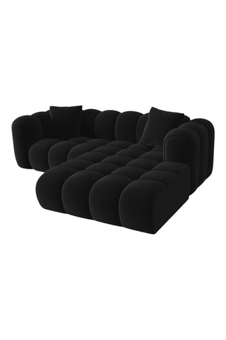 Canapé d’angle droit modulable Arden - Noir - 3 places - Tissu velours