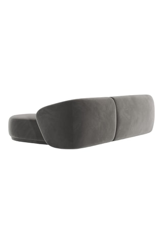 Canapé d’angle gauche Jane - Gris - 4 places - Toucher velours