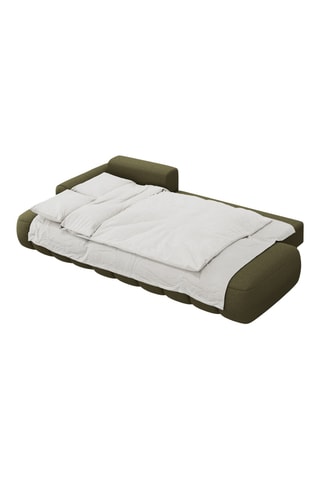 Canapé d'angle gauche convertible Kimi - Vert foncé - 4 places - En polyester