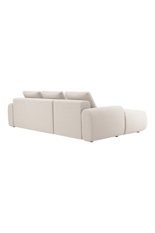 Canapé d'angle gauche convertible Kimi - Beige - 3 places - En polyester