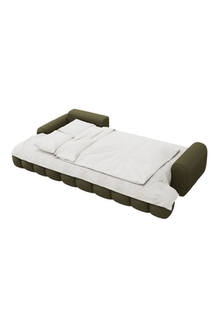 Canapé d'angle gauche convertible Kimi - Vert - 3 places - En polyester