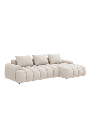 Canapé d'angle droit convertible Kimi - Beige - 3 places - En polyester