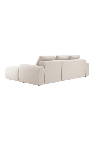 Canapé d'angle droit convertible Kimi - Beige - 3 places - En polyester