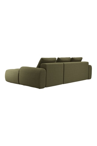 Canapé d'angle droit convertible Kimi - Vert - 3 places - En polyester