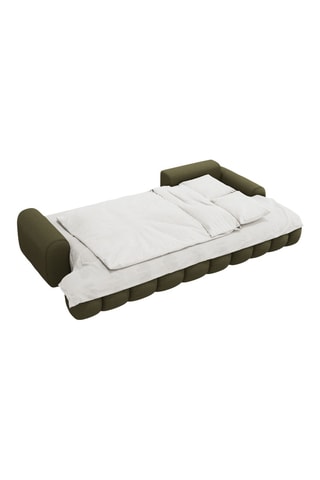 Canapé d'angle droit convertible Kimi - Vert - 3 places - En polyester