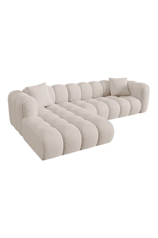 Canapé d’angle gauche modulaire Arden - Beige - 4 places - tissu chenille
