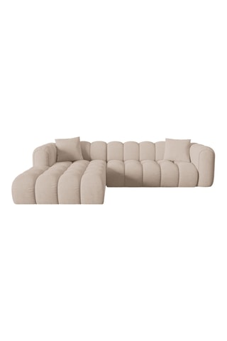 Canapé d’angle gauche modulaire Arden - Marron clair - 4 places - tissu chenille