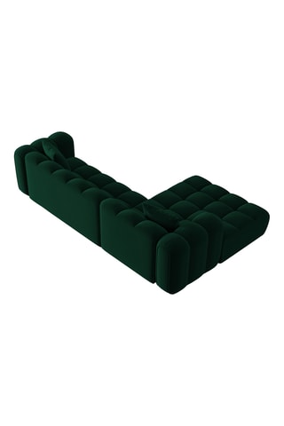 Canapé d’angle gauche modulable Arden - Vert foncé - 4 places - Tissu velours