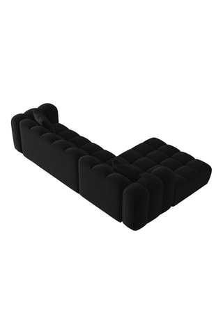 Canapé d’angle gauche modulable Arden - Noir - 4 places - Tissu velours