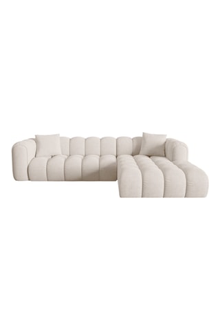 Canapé d’angle droit modulaire Arden - Beige - 4 places - tissu chenille